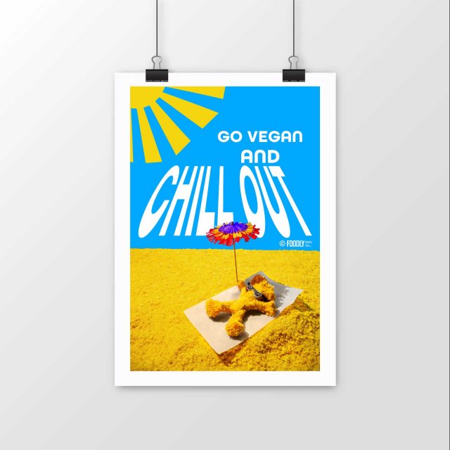 Go Vegan and Chill out / Premium Matte Paper Poster - Portrait