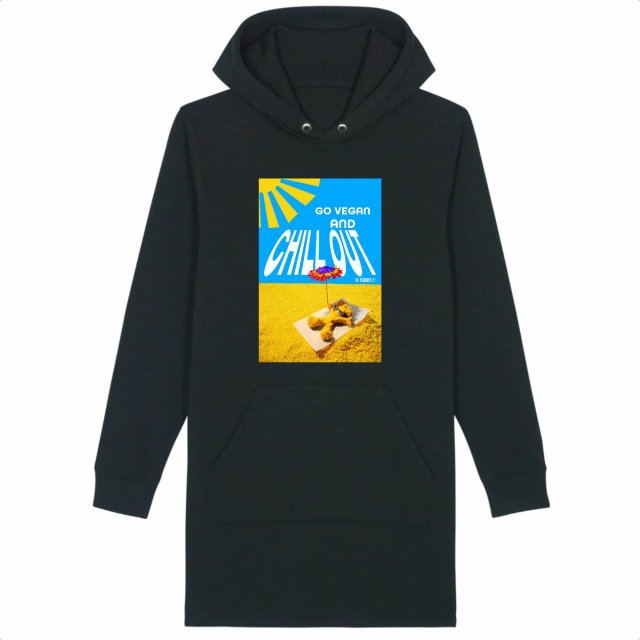 Go Vegan and Chill out / Organic Hoodie dress - STREETER