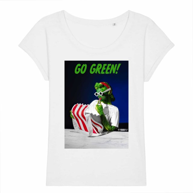 Go Green!ROUNDER - Women Slub T-shirt - Rolled Sleeve